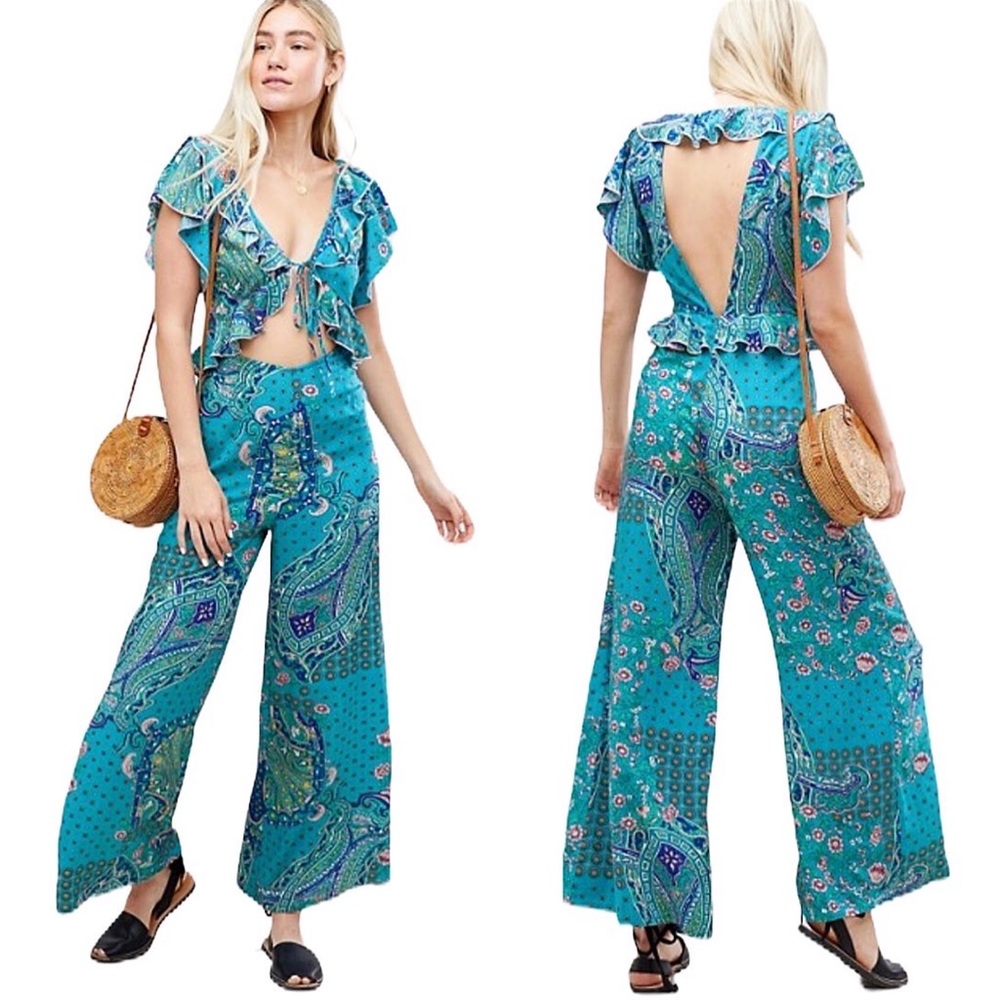 ASOS | Paisley Print Ruffle Jumpsuit